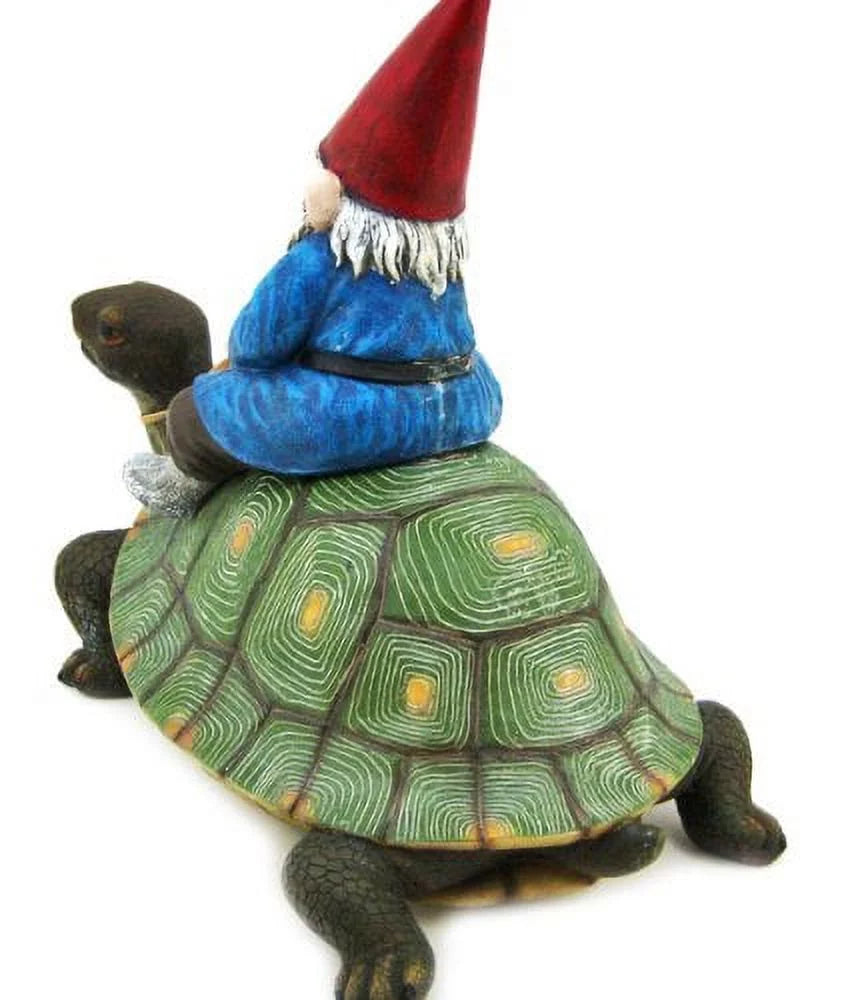 Label Pool Garden Riding Gnome Patio Large Turtle Statue Private