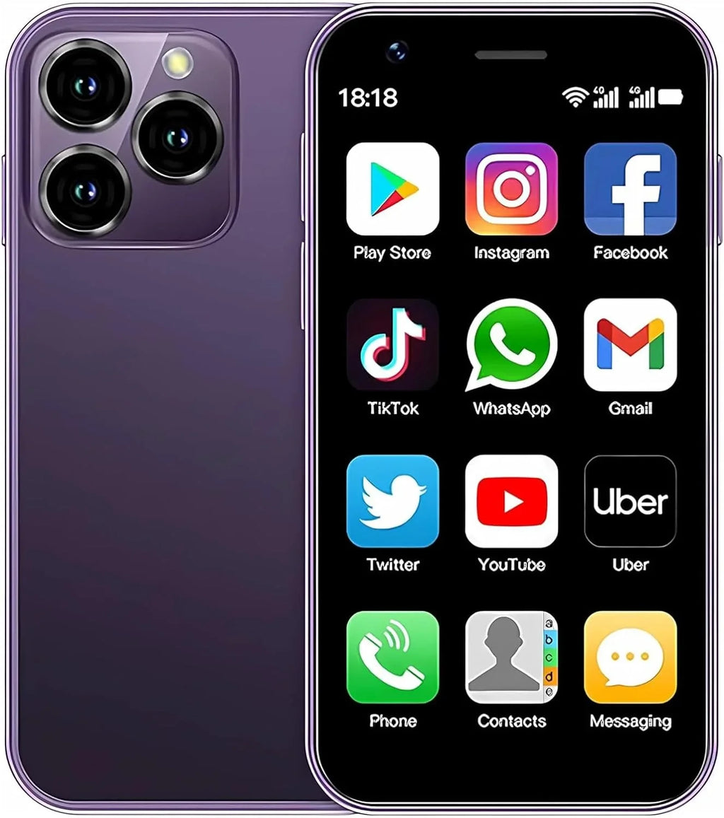 Unlocked 2GB globe Smallest Mini Dual Mini 10.0 Phone XS16 Phone Kids Broisae 16GB Mini Cell Ram Smartphone Android (Purple) Mobile for Phone 3inches ROM 4G Sim Phone