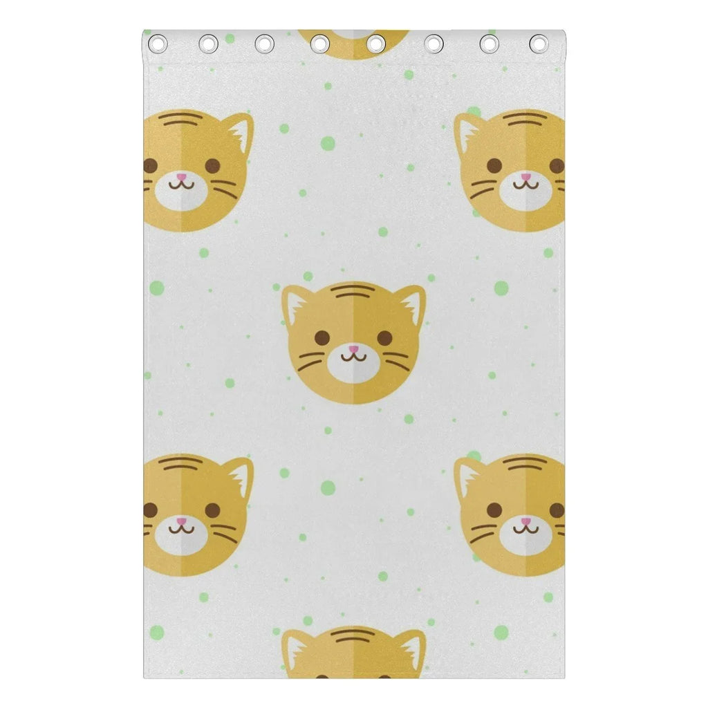 Cartoon Inches) Living Curtains Window Blind Thermal Blackout POPCreation Curtain Darkening Bedroom Heads Pattern Curtain Flat for Panel (52Wx84L Tiger Room,2