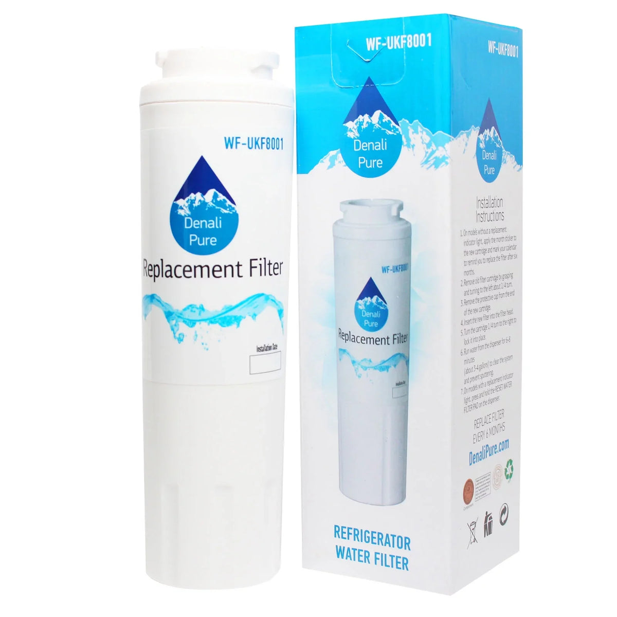 Filter Water Admiral Compatible 3-Pack UKF8001 Replacement Filter LSD2615HEB with Fridge for Refrigerator Admiral Cartridge - Water