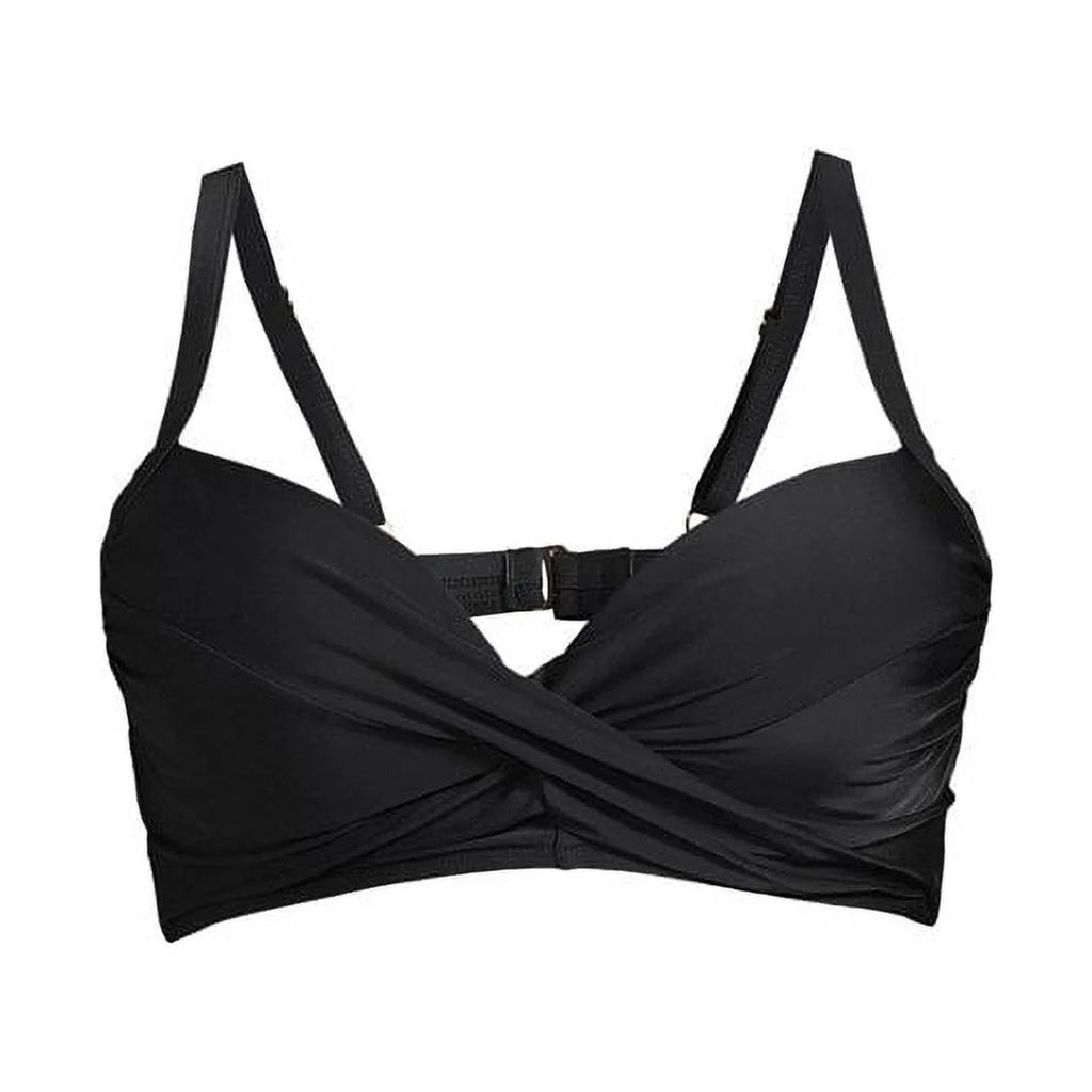 Hi Front BLACK S Top Miller + Shirred Bikini Twist Bottom Nicole Waist 2Pc