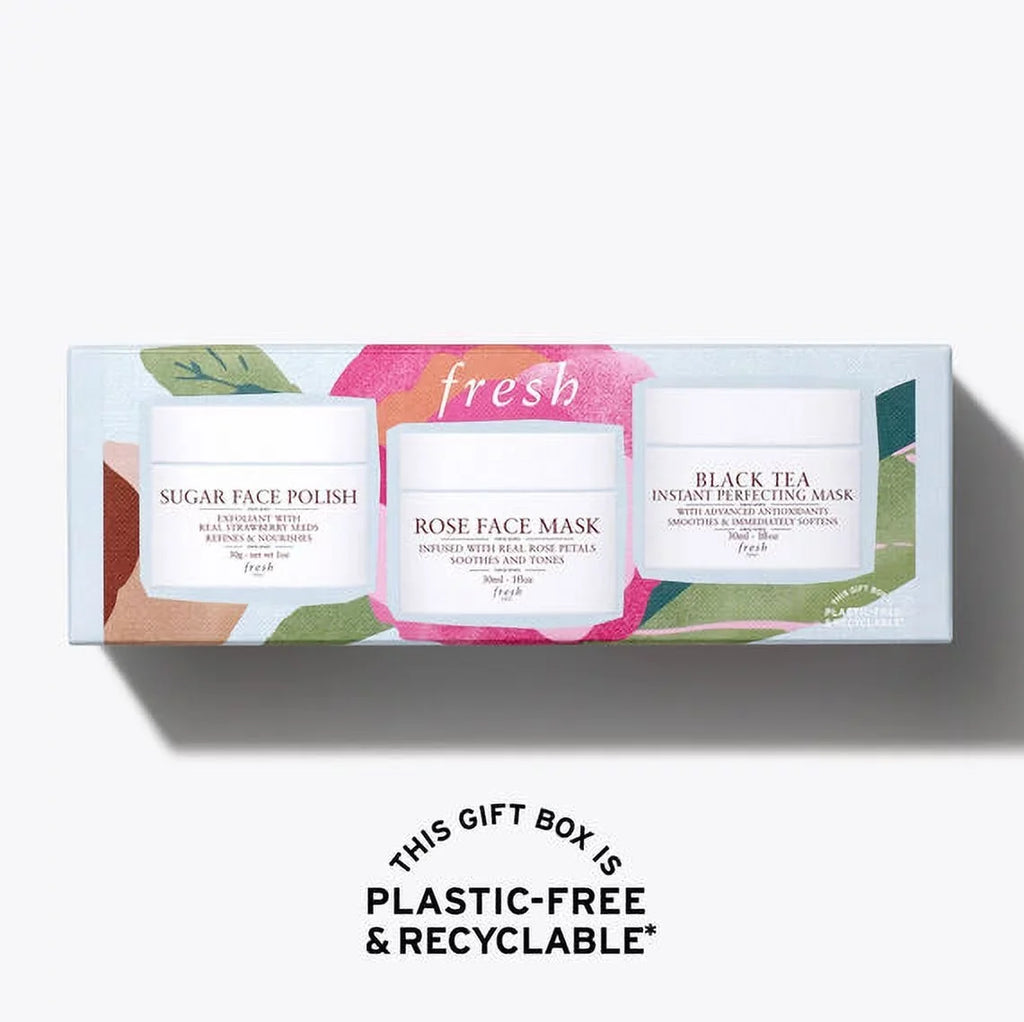 Facial Mask, (Gift Antioxidants Face Fresh Rose Gift Masks: Pack) Black Face Advanced Polish, 3 Set, Essentials Face Set, *EN Tea, Sugar Mask