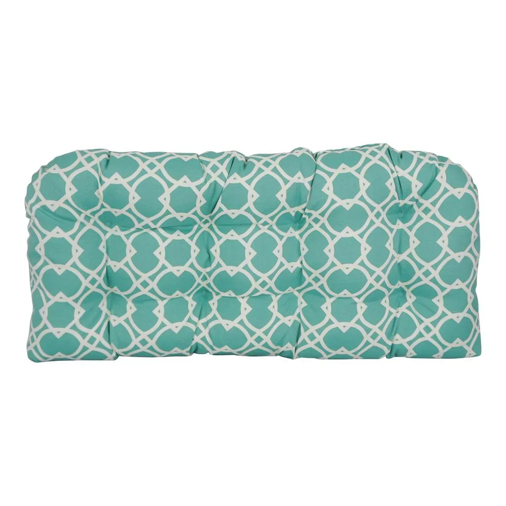 Polyester x in. U-Shaped Elipse & Bench Tufted Settee 42 19 Needles Patterned Pool Spun Blazing Cushion,