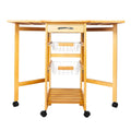Island Zimtown Protable Rolling Drawers Basket,Folding with Trolley Cart Storage Leaf Kitchen Drop