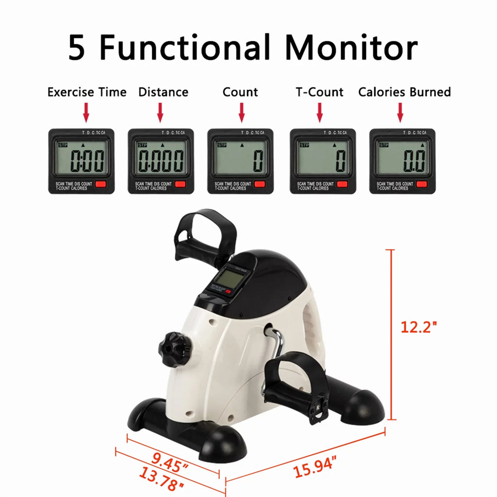 & and Use Exercise Home Mini White Bike Feet Trainer Hands Portable Black