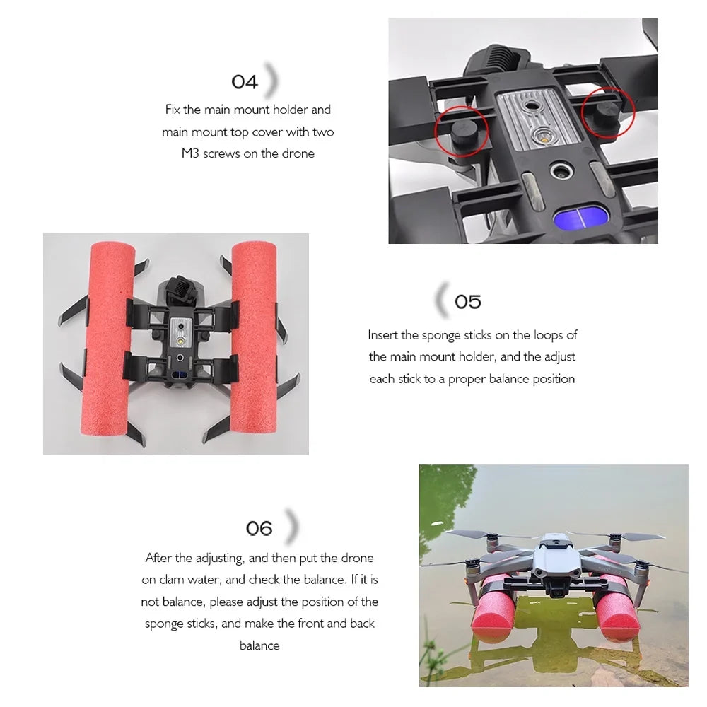 Kit Gear Stability, 2 Holder DJI 2S Purposes for Mavic Enhance Stick Training Nebublu Ideal , Air AIR Training Extender Bracket Landing Float Holder Heighten