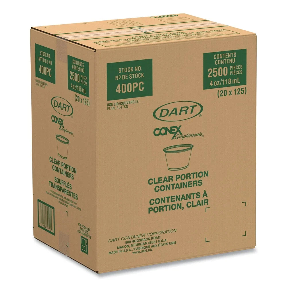 Clear Conex 4 Polypropylene Containers Complements - Dart (2500/Carton)] Portion oz. 400PC