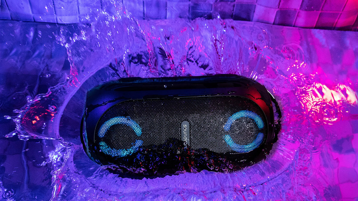 | A3390Z12 | Anker- Black Portable | IPX7 Playtime 80W PartyCast by Soundcore | Waterproof Speaker 18-Hour | Rave