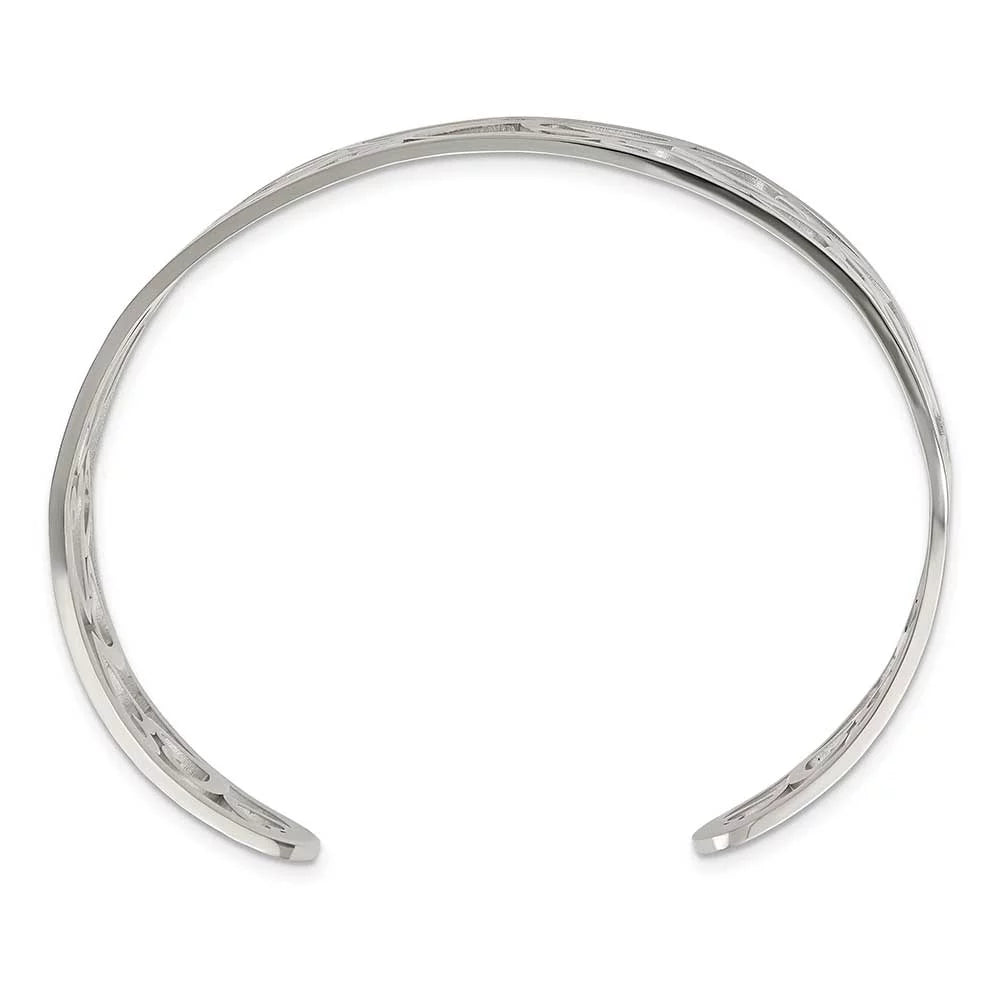 Hearts Cuff Primal Steel Stainless Rose Steel Bangle Plated IP