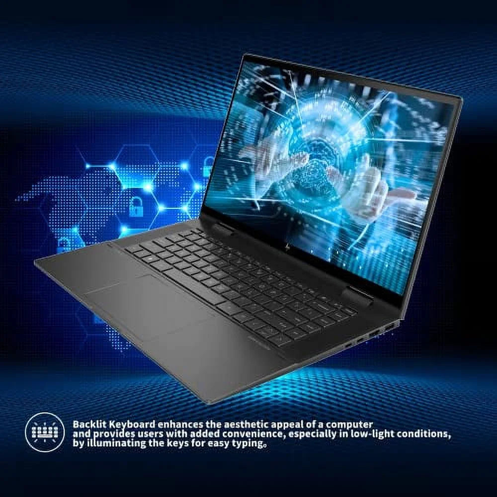 Radeon Touchscreen Vision SSD, USB PCIe Win RAM, 5MP Backlit IR 15.6" 32GB Keyboard, True 64GB AMD 5825U, Card 11, Envy Graphics, 2TB AMD Laptop, x360 HP Ryzen Black, 2022 2-in-1 7 Camera,