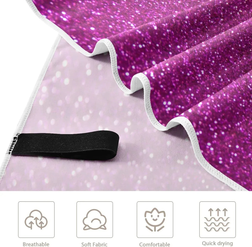 Towel, Dry Quick Shower Pool Towel Swim Bestwell Towel Texture Beach Glitter Sand Free Oversized Yoga Microfiber Lightweight Bath Blanket, Multipurpose 30”X60” Towel Thin