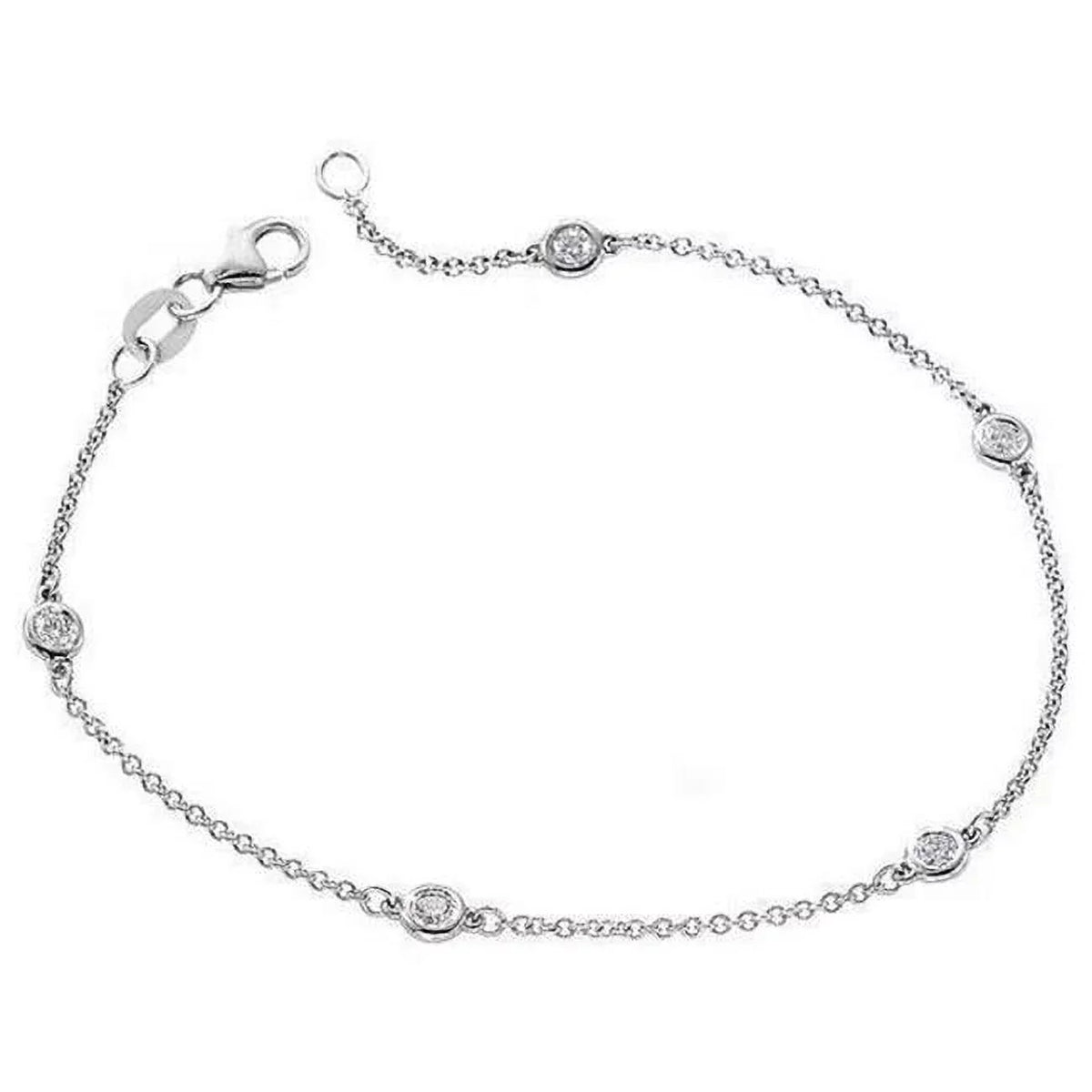 Gold wristband Chad 2 Cut Round Enterprises White 58802 Chain 14K Harry CT Yard Diamond Of