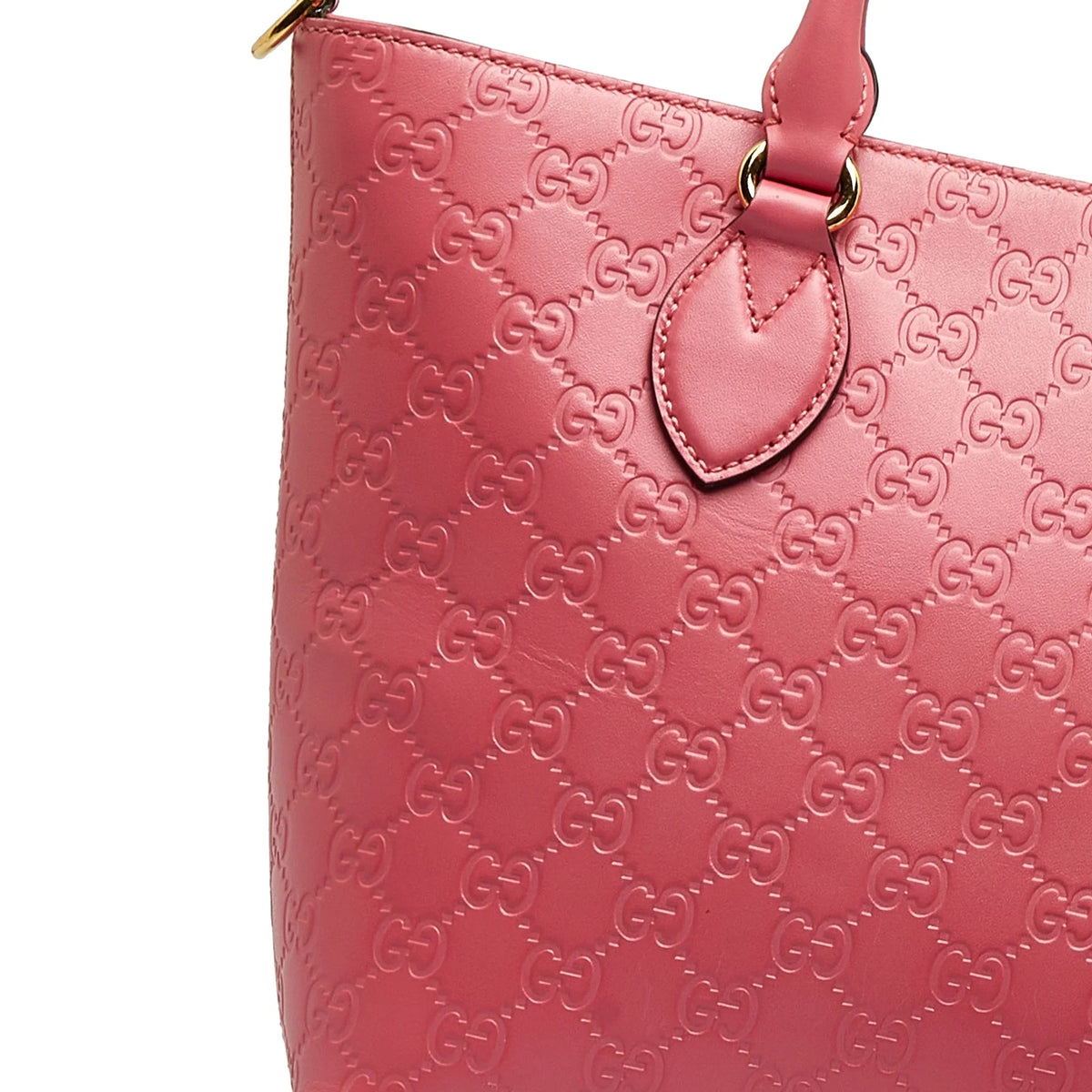 Calf Leather Authenticated Guccissima Pre-Owned (New Pink Defects) Unisex Satchel with
