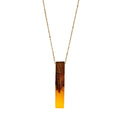 Wood Boutique Box Yellow Pendant Inc Bar | Necklace Women Wooden Anniversary for Resin Gift Blue Vertical