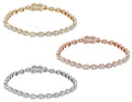 wristband Tennis 7.75" 4MM Gold Shaped Baguette Cluster 2.70 Tear CT Diamond Link