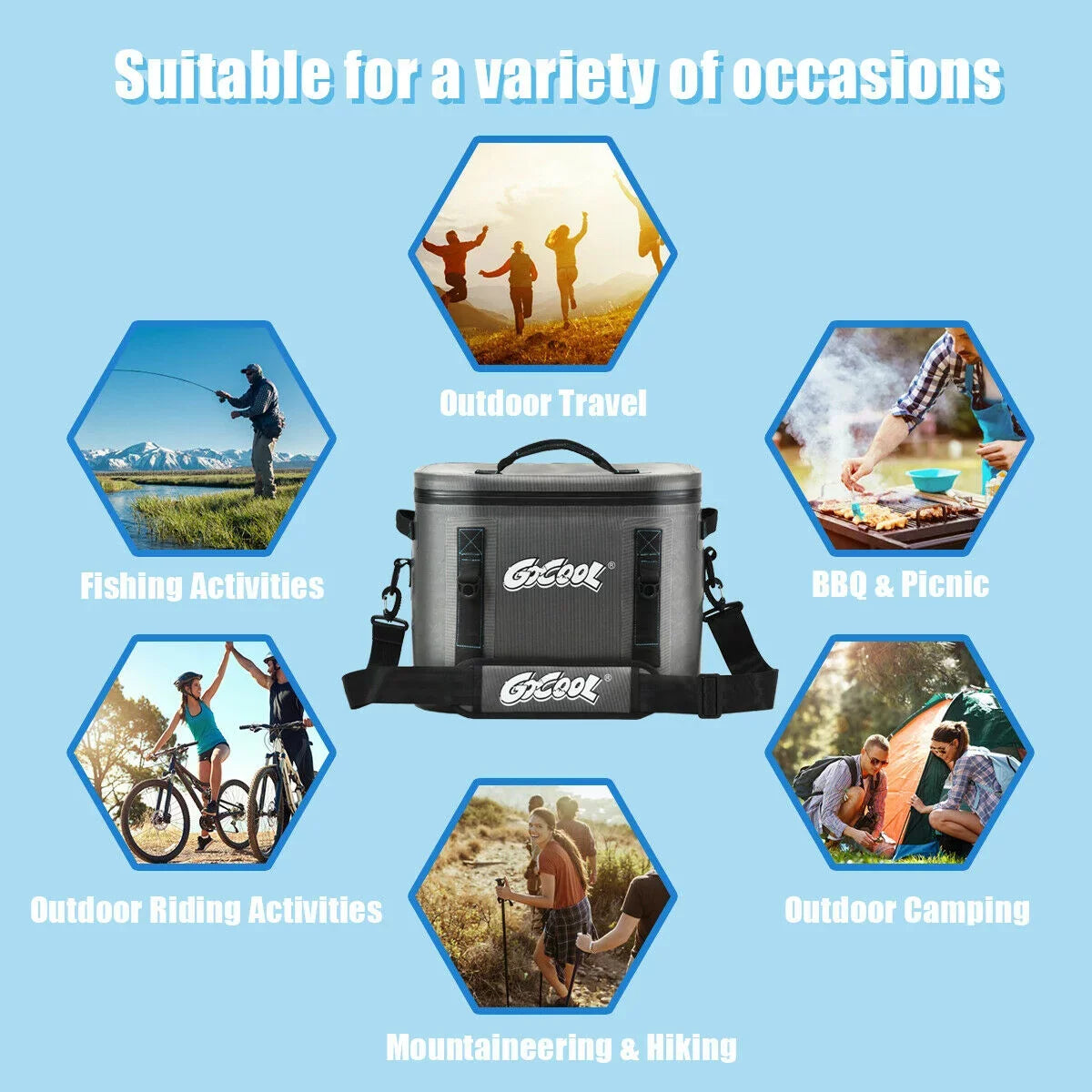 Cooler Bag Picnic For Portable Gymax Water-Resistant Soft 30 Cans Insulated Leak-Proof