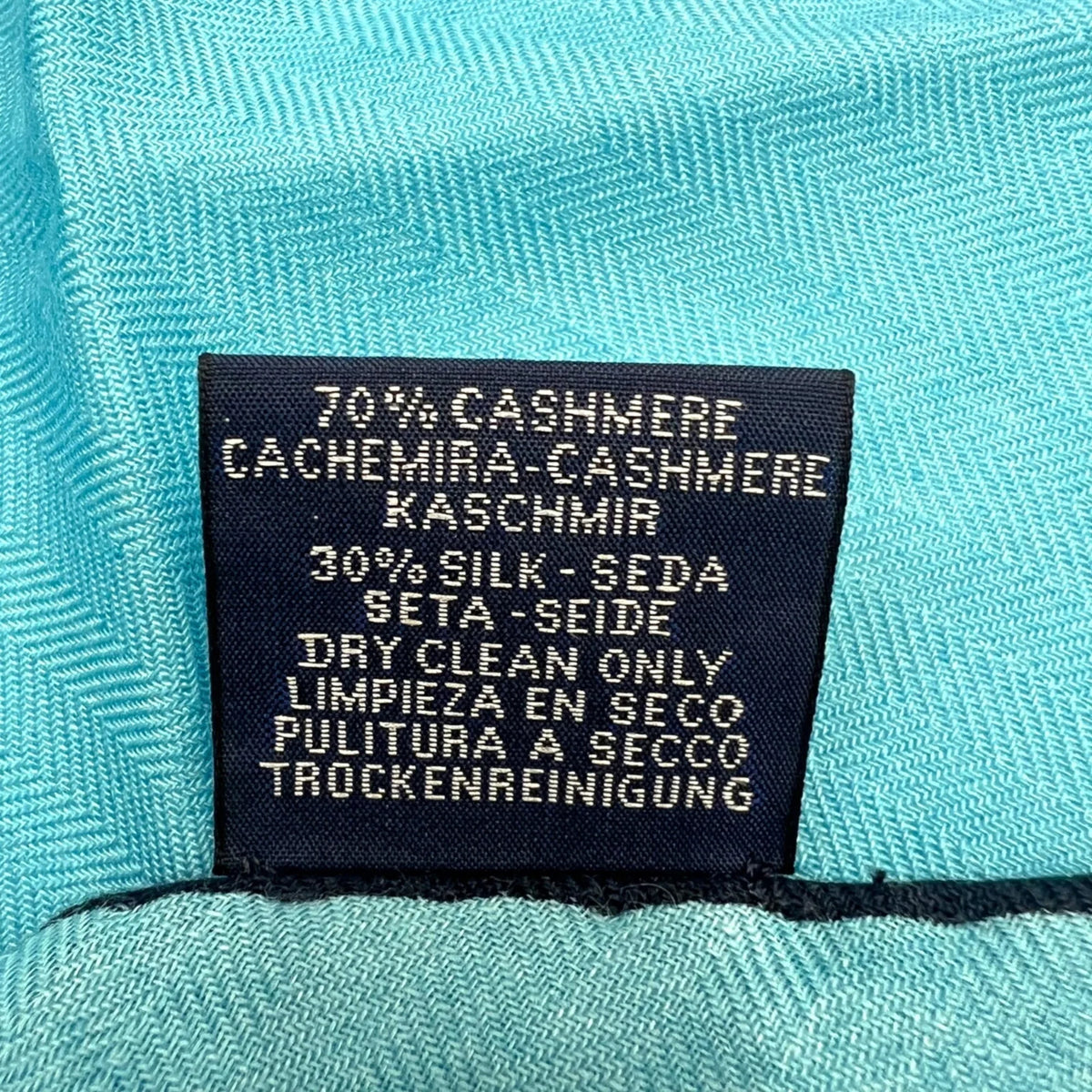 ladies silk cashmere HERMES blue Pre-Owned scarf triangle New) (Like Hermes