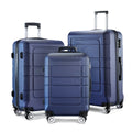 Luggage Wheels Blue Suitcase TSA Sets Double Expandable Lock GOWELL Durable PC+ABS