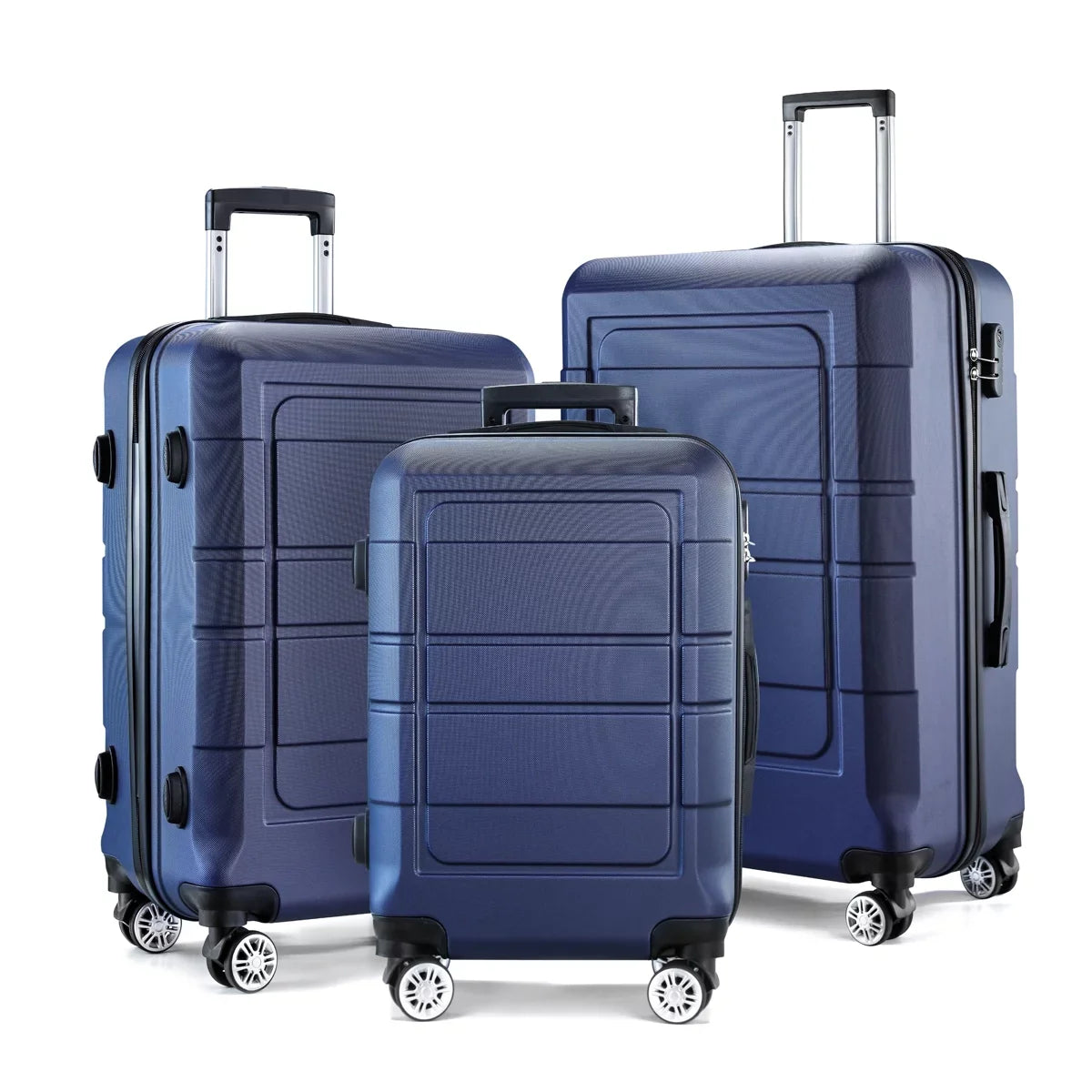 Luggage Wheels Blue Suitcase TSA Sets Double Expandable Lock GOWELL Durable PC+ABS
