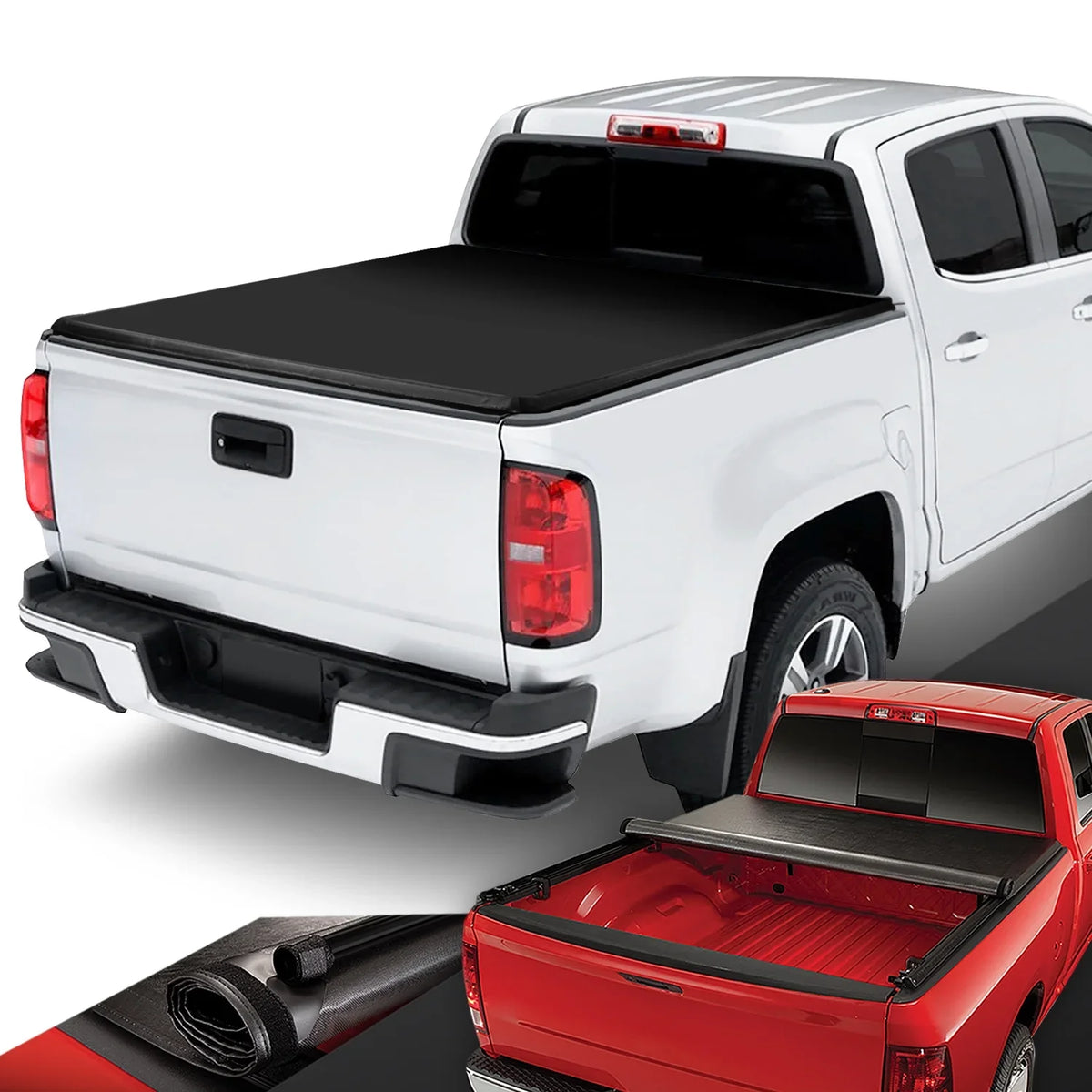 Soft Chevy 2015 to Colorado/GMC 2019 Roll-Up for Cover 16-18 Vinyl Ft DNA Canyon Bed Tonneau Short 5 Motoring TTC-RU-043