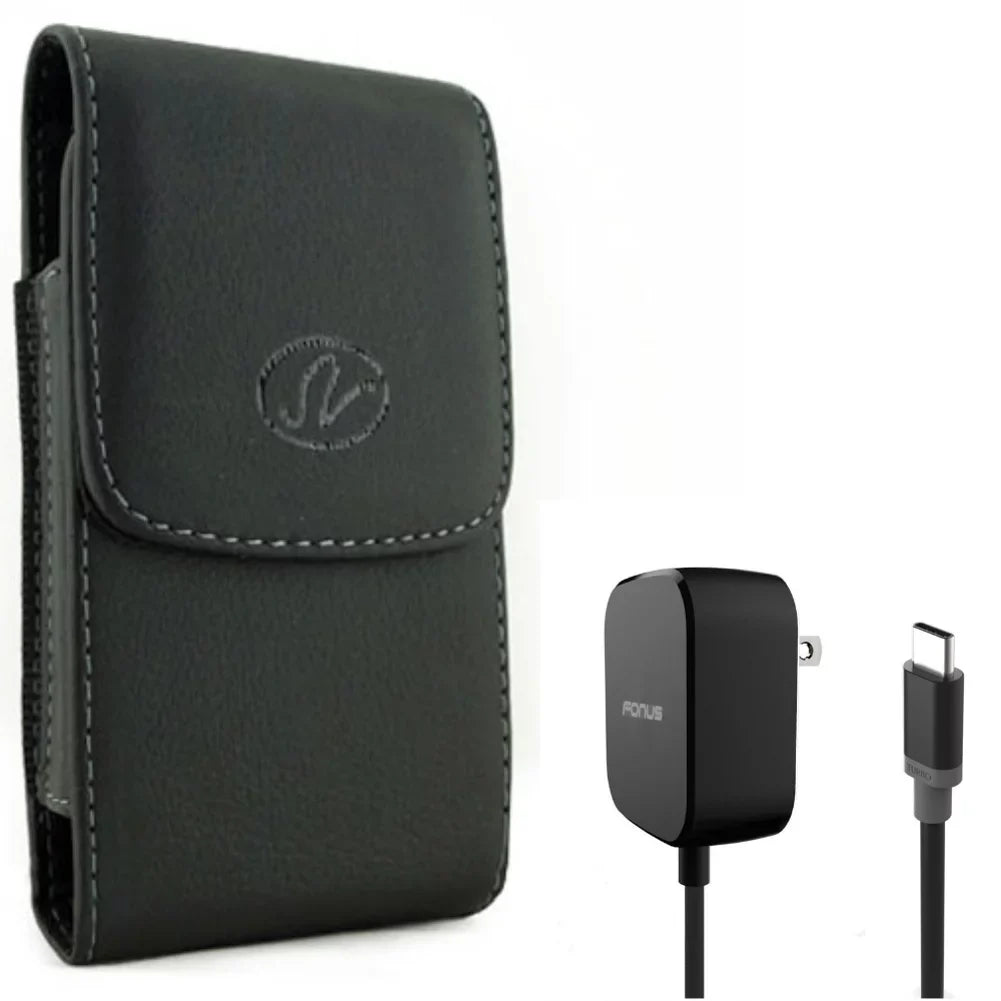 Plus, - ThinQ, Pro Smart3 Harmony w 5ft Plus ThinQ, Jitterbug for G8X Premier Belt 4 Lively ThinQ, Leather Stylo V35 V40 15W 4 LG Long Fast Clip (L455DL), Home Case Holster Charger