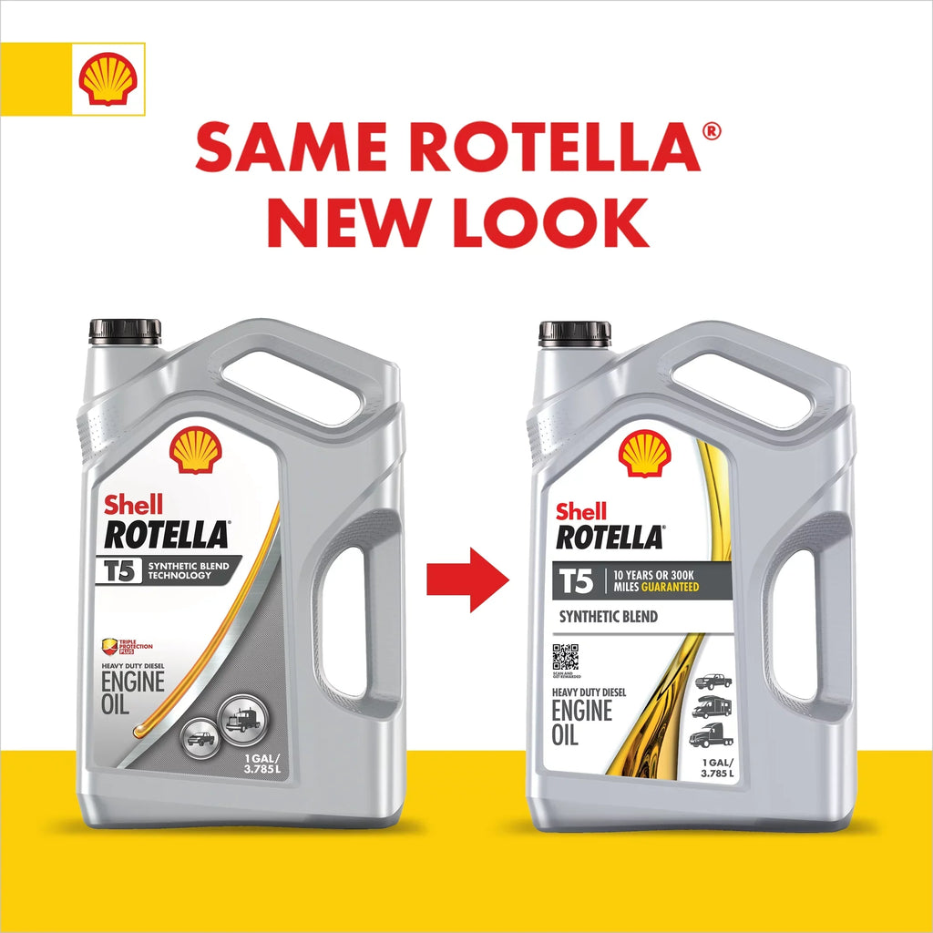 Engine Oil, Rotella Shell Diesel Blend Gallon 2.5 15W-40 Synthetic T5