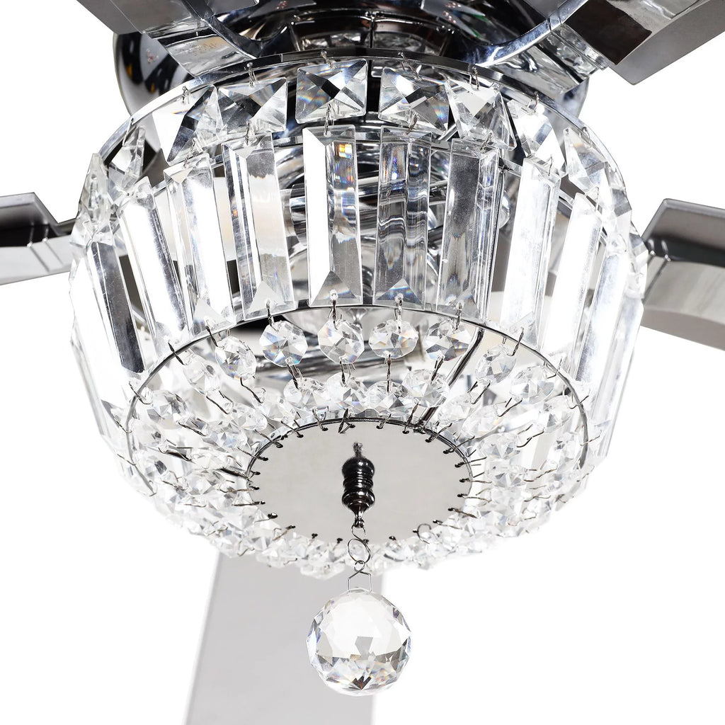 Ceiling Light Included Fan Uncle Brushed Remote Crystal Fan 48 5 Ceiling Chandelier Fan Blades, Not Inches with Reverse 2 Modern and Ceiling Nickel and Bulb with Parrot