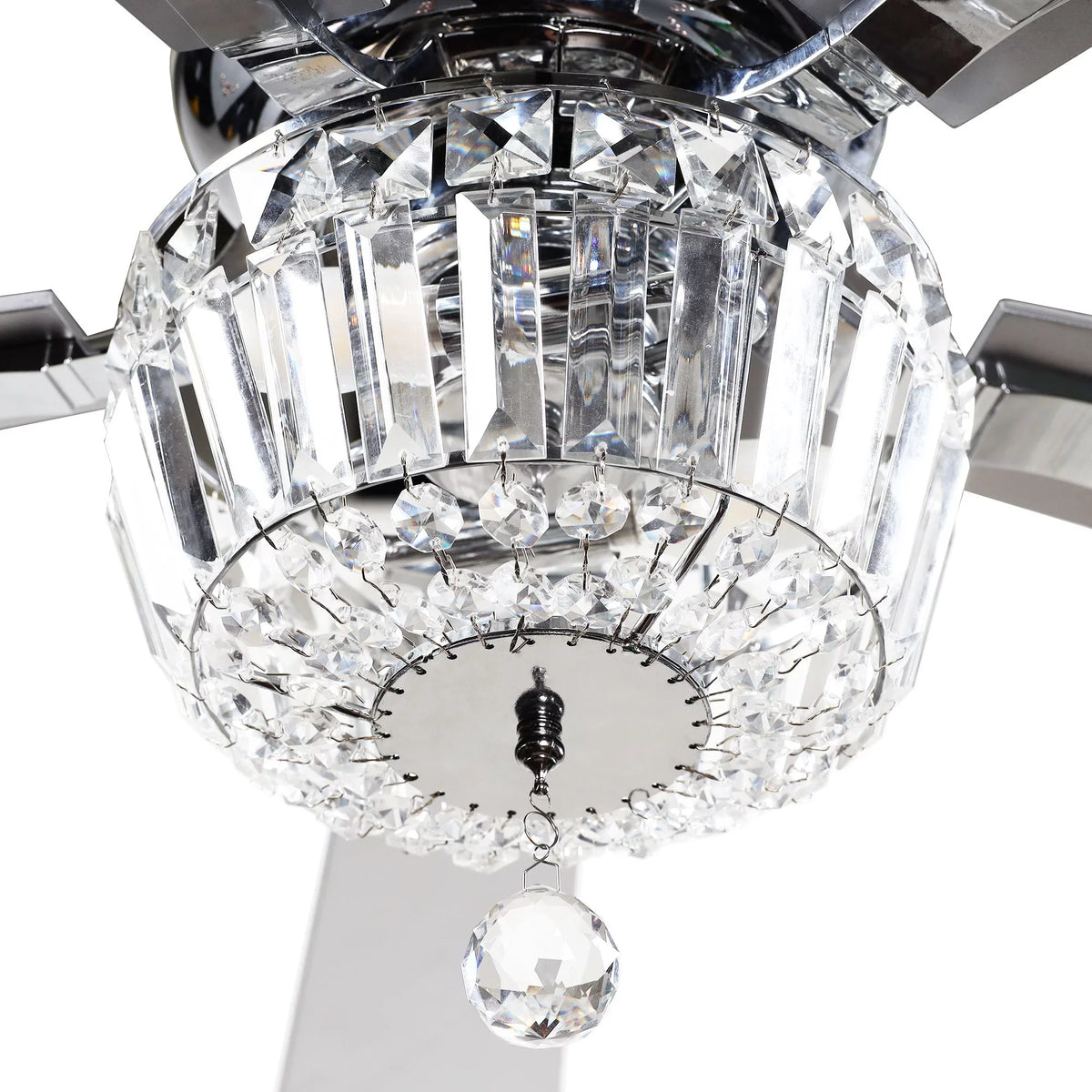 Ceiling Light Included Fan Uncle Brushed Remote Crystal Fan 48 5 Ceiling Chandelier Fan Blades, Not Inches with Reverse 2 Modern and Ceiling Nickel and Bulb with Parrot