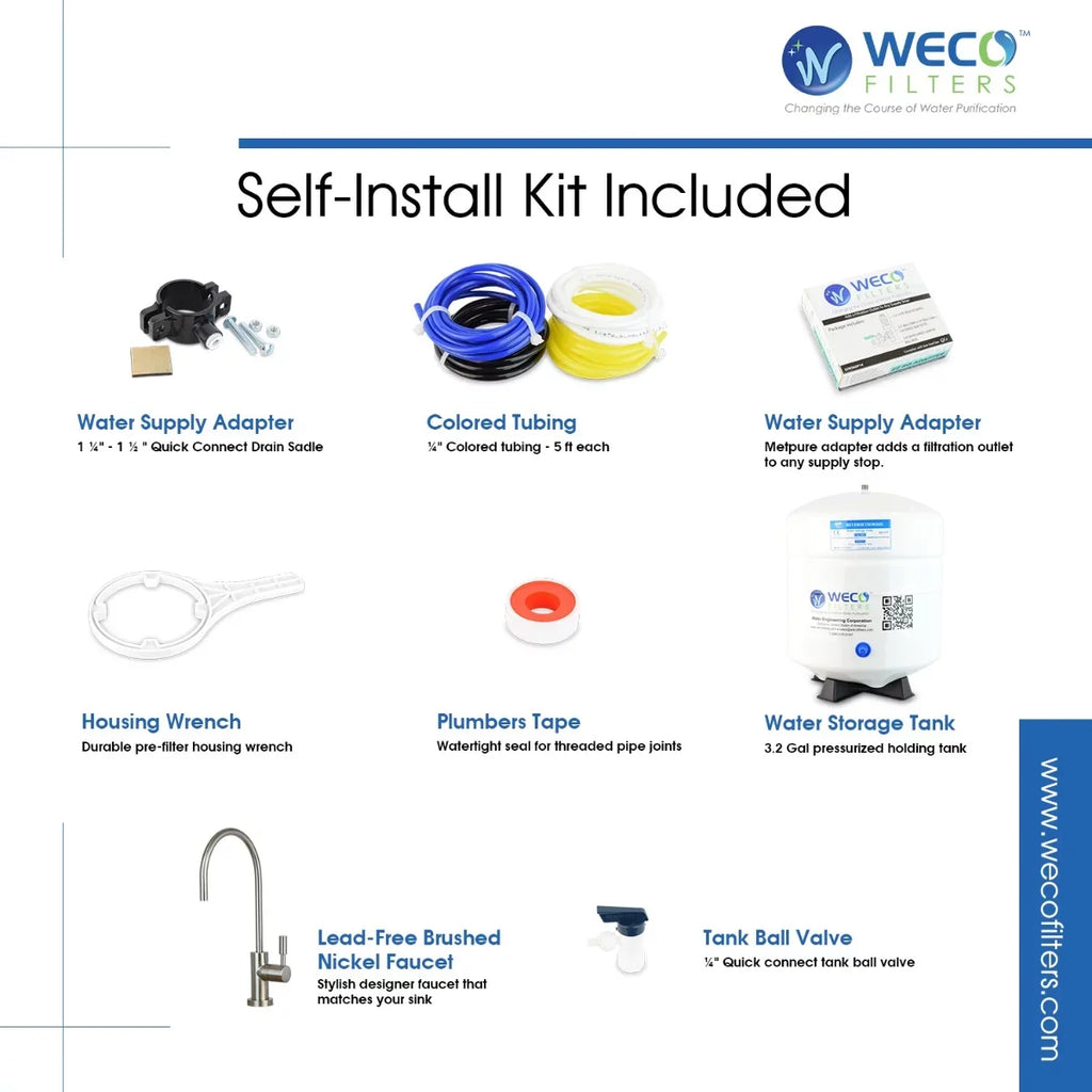WECO Osmosis Water VGRO-75GS-215RO Filtration High System Efficiency Reverse Drinking