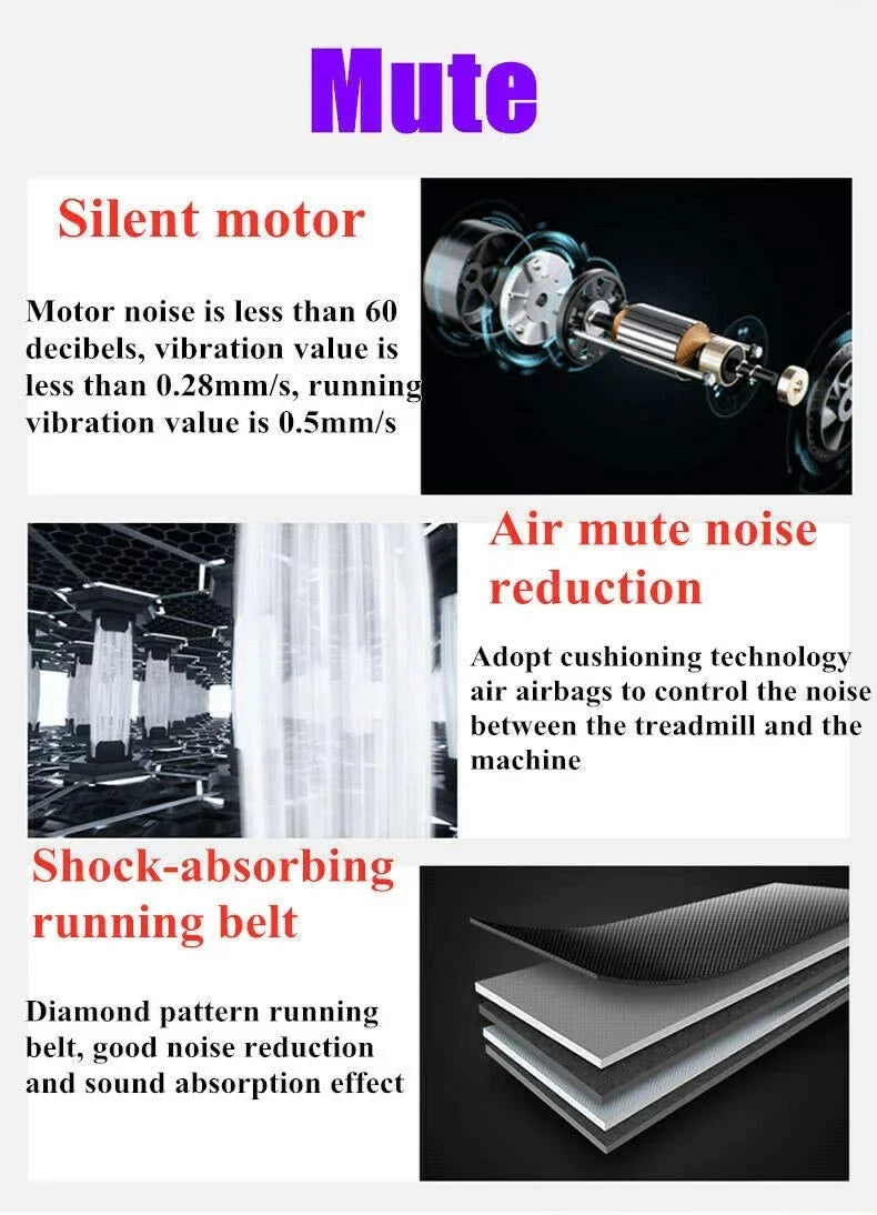 Miumaeov Machine Portable Fitness Treadmill Office Home Pad Walking Mute Running Electric