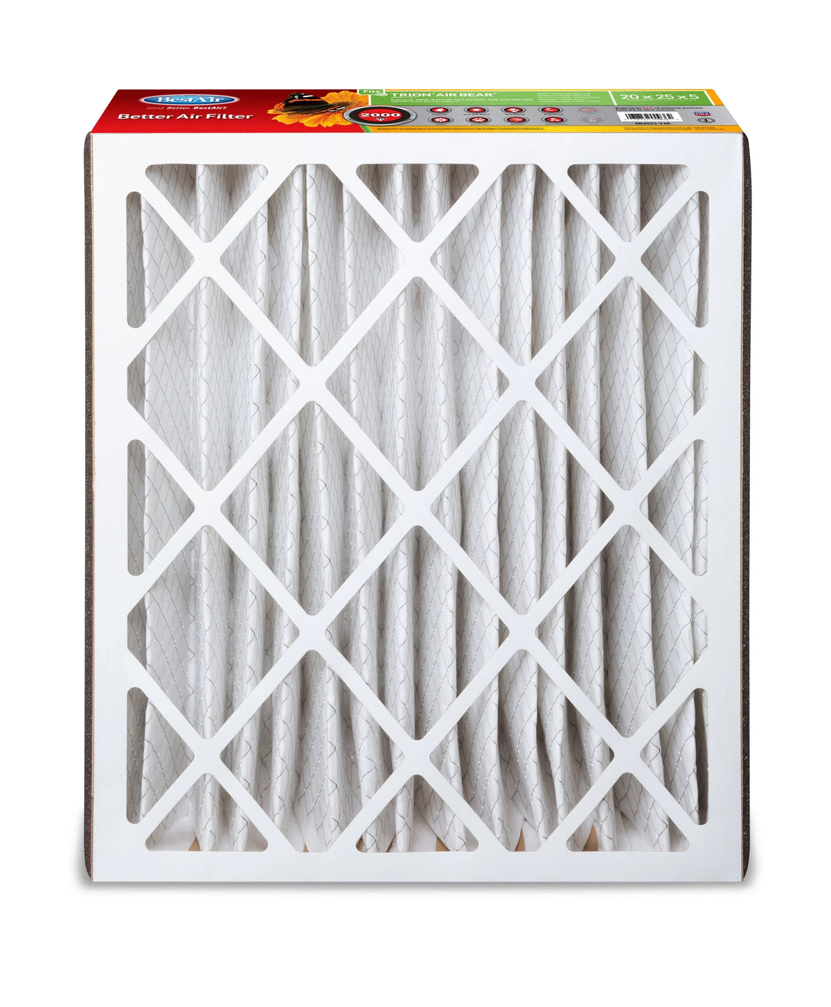 2000 Furnace MERV AB2025-11R Series 20x25x5 Trion/AirBear Filter 11 BestAir