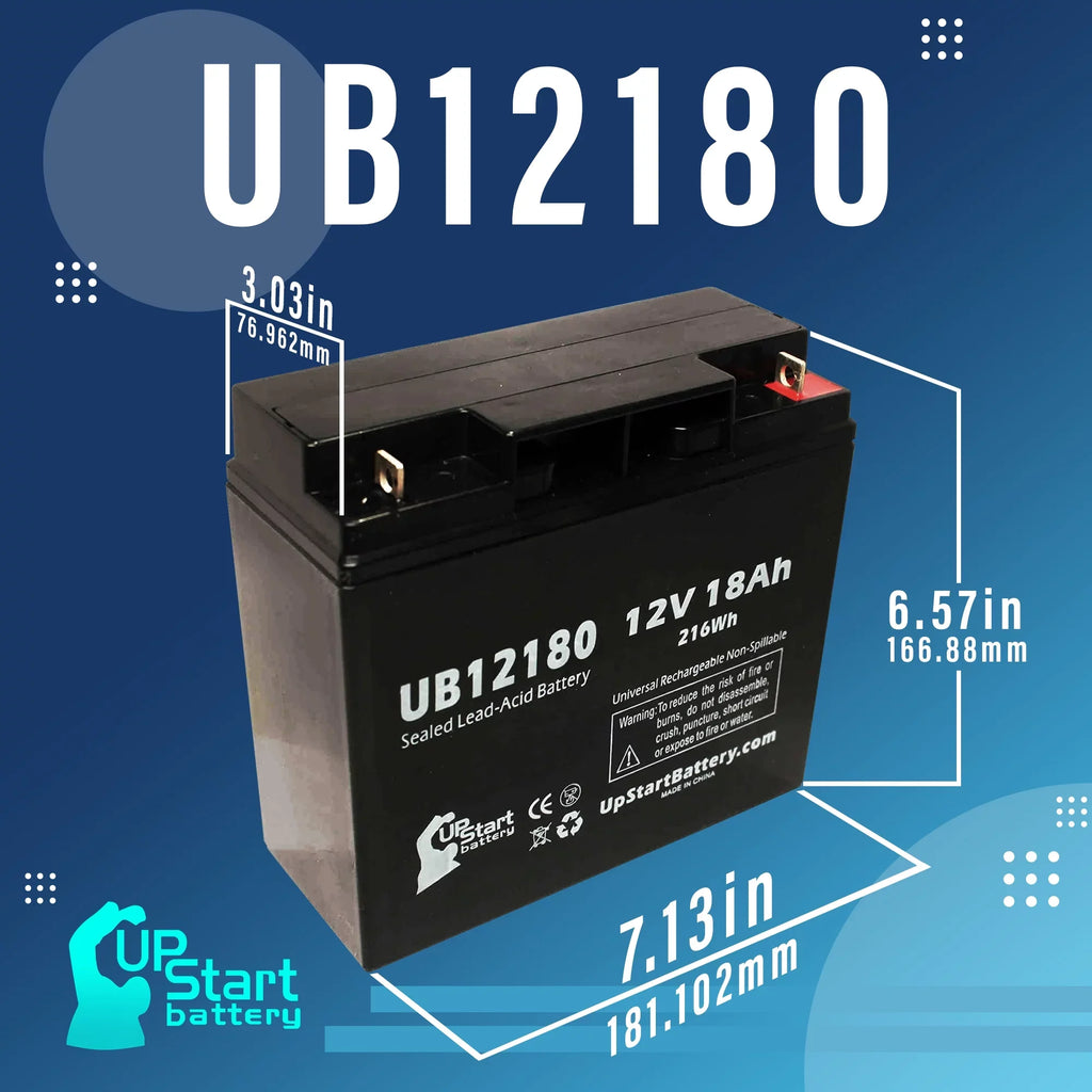 18000mAh, BATTERY 3x - (12V, Replacement SLA) 18Ah, OF GP12170B1 Compatible CSB Battery Sealed AMERICA - Pack UB12180 Acid AGM, Terminal, Universal Lead T4 Battery