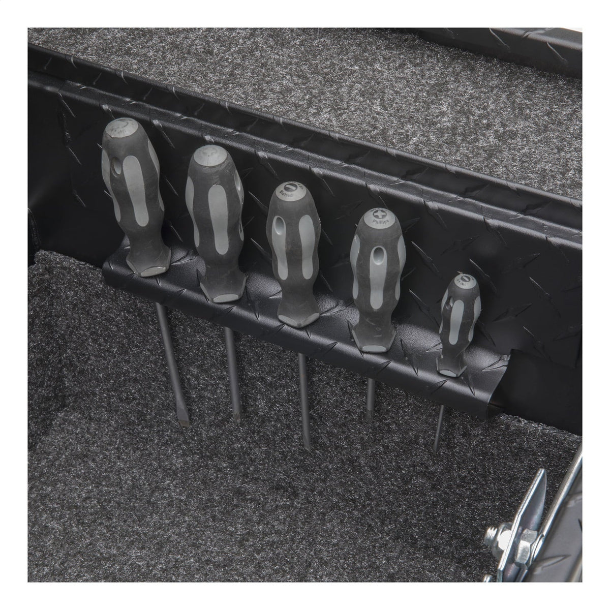 TOOLBOX MATTE Welding SECURE BLACK RAIL SL-72-LP-MB-R UWS/United WITH LOCK Services UWSSL-72-LP-MB-R LOW PRO 72IN