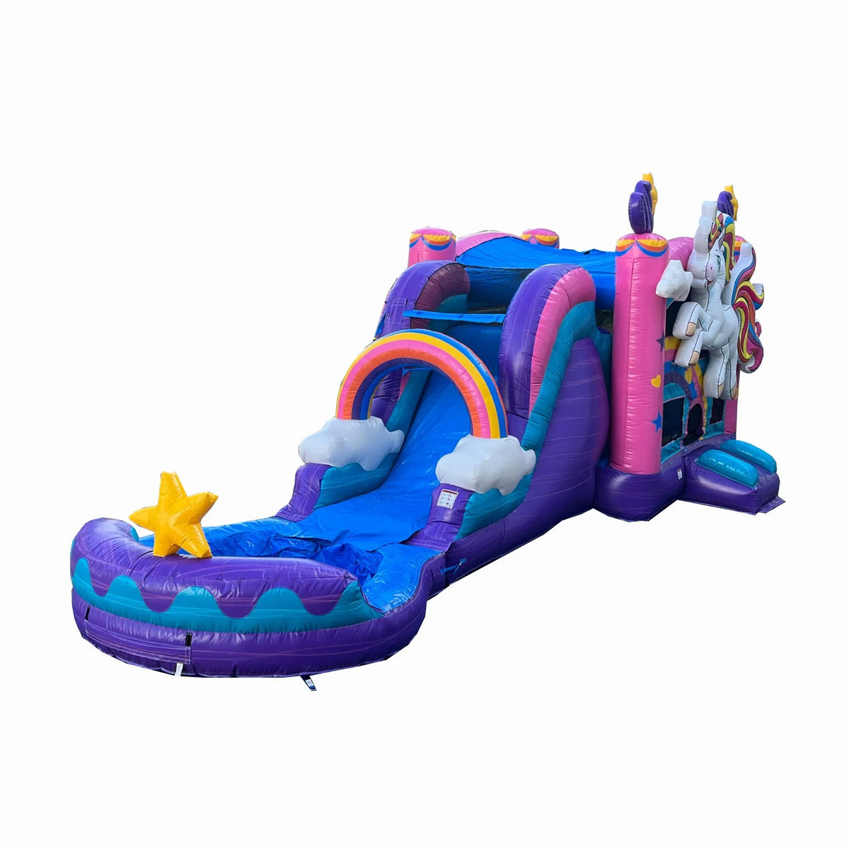Outdoor Wet Commercial Basketball Pool Grade, Combo Vinyl, with and House XJUMP Bounce (with PVC Unicorn Dry Adults, Backyard, Inflatable Water Detachable 100% Air Kids Slide Blower), Hoop, for