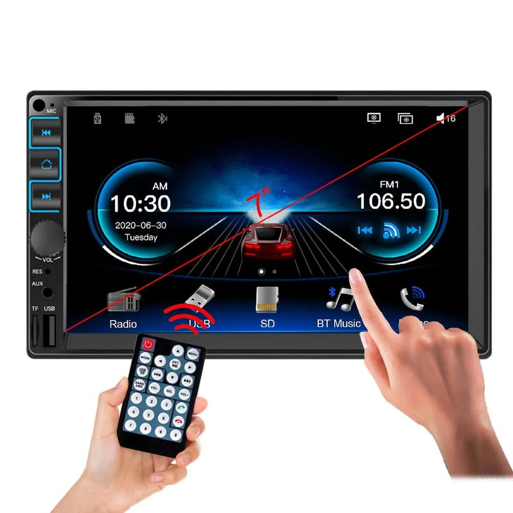 Stereo Link, Touch Car Radio Screen Microphone, , 2 Android Support Display, Bluetooth, Mirror 7'' GPS, Auto Receiver Carplay Din