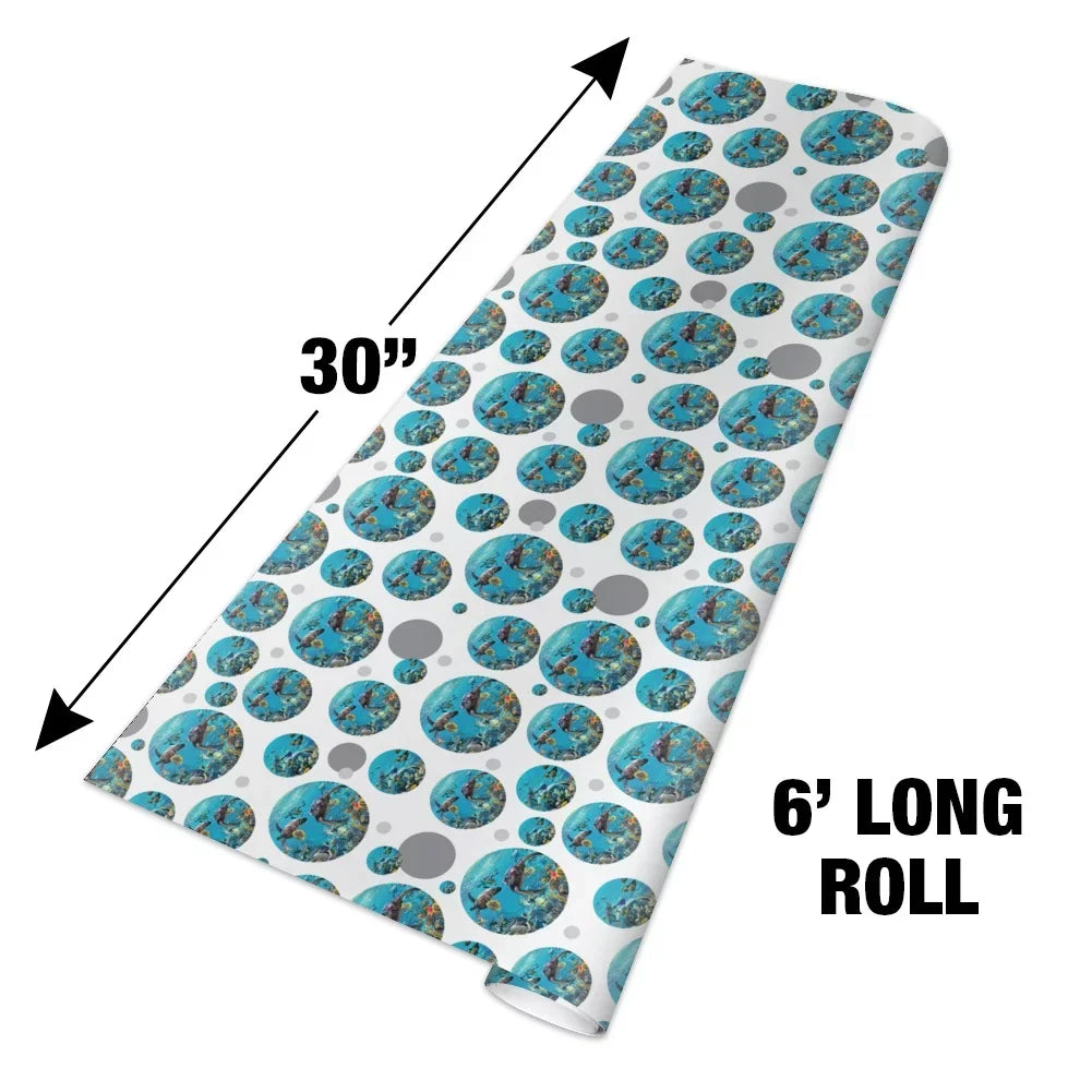 Premium Paper Roll Reef Sea Diving Gift Ocean Wrap Wrapping Turtles Coral