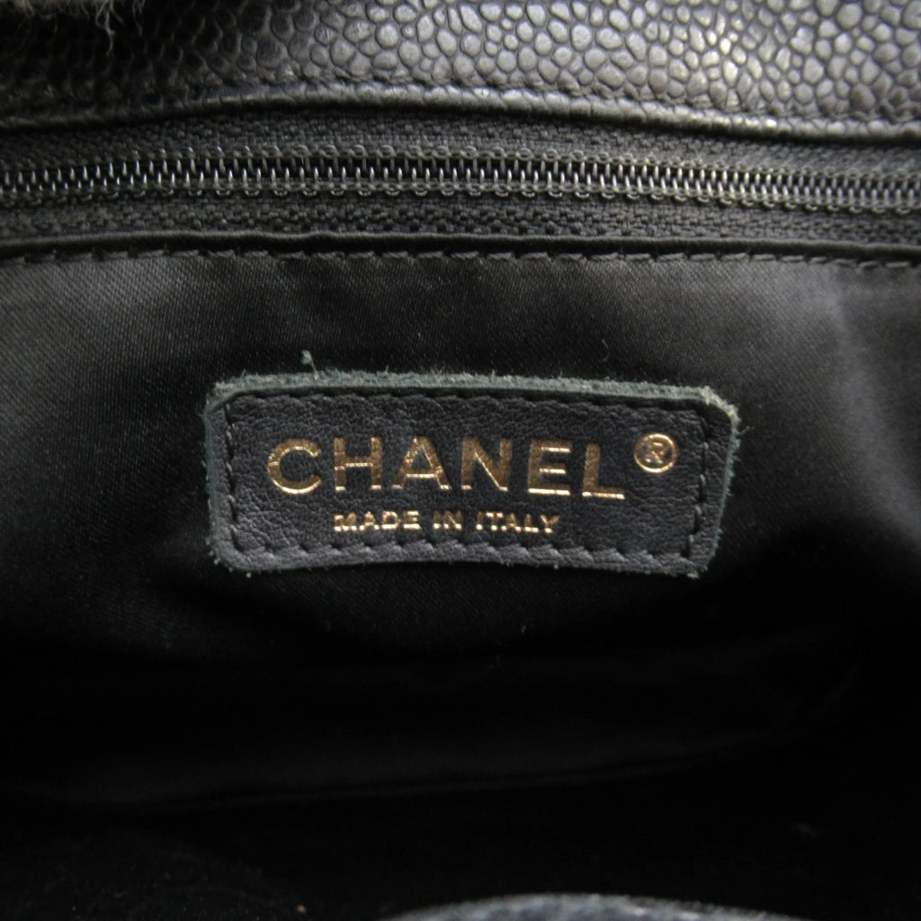 Matelasse Calf) (Grained ChainShoulder Black Pre-Owned Caviar Bag Skin (Fair)