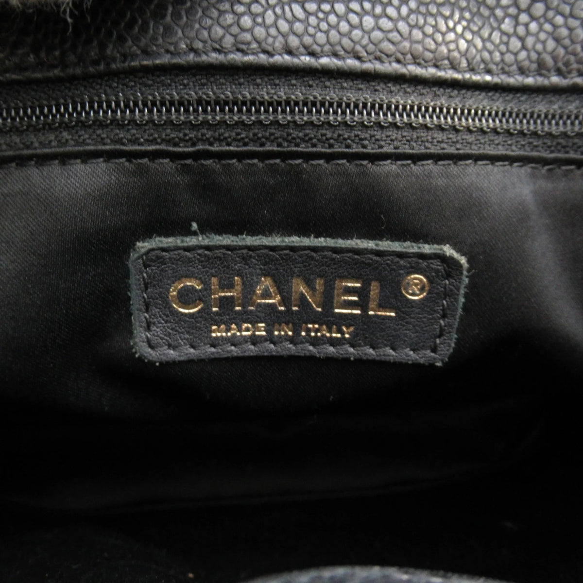 Matelasse Calf) (Grained ChainShoulder Black Pre-Owned Caviar Bag Skin (Fair)