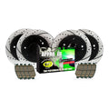 2010 Black Rear Kit Disc Fits Performance Front Dodge Brake Pad and Coated Approved C2706 Slotted, Rotor Drilled & Powder and Caliber 2011