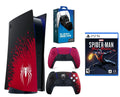 & Controller, With Miles Morales 2 5 Bundle Spider-Man – Dual Marvel’s Console Charger PlayStation Red DualSense Game,