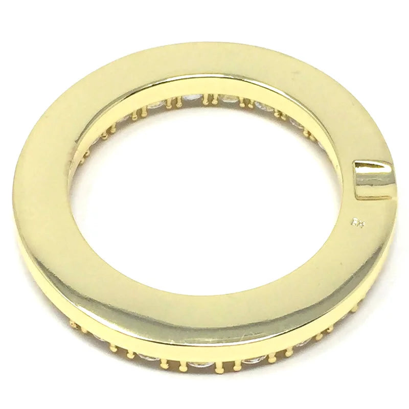 Solid Cover Custom Steel Watch 32mm Simulated Bezel Case Gold 14K Diamonds Stainless Insert Yellow Finish