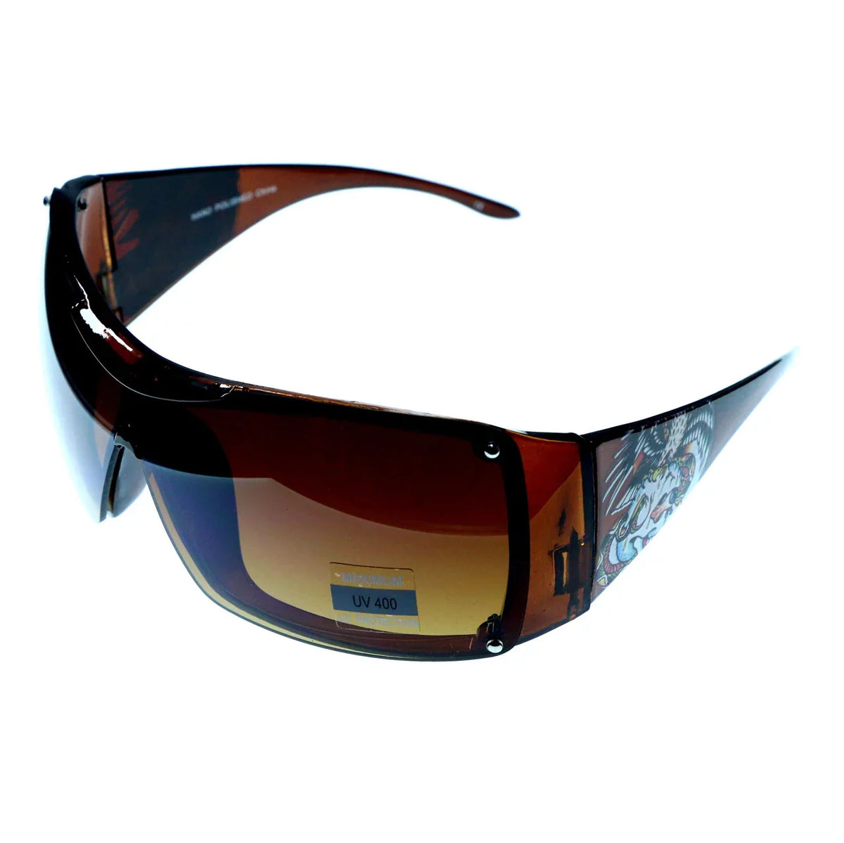 UV Tattoo Brown Frame print Lens & Mi Goggle-Sunglasses protection Brown Amore