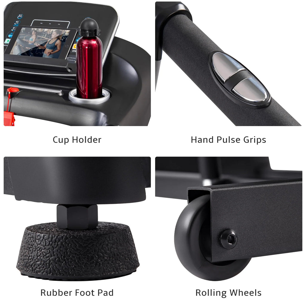 Motorized Speakers, Gym MPH Incline for with Max. Audio Treadmill Home 10 and aixvx Electric