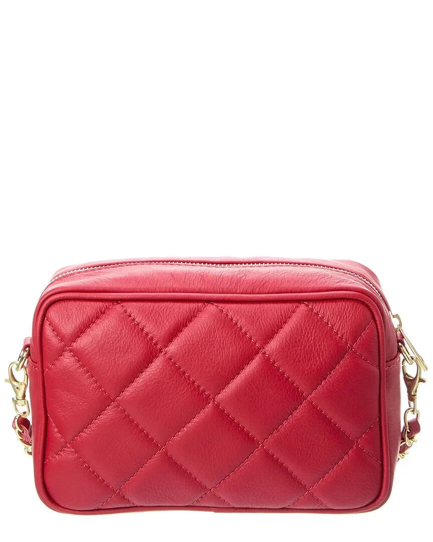 Leather Persaman Ophelia New York Quilted Red Crossbody,