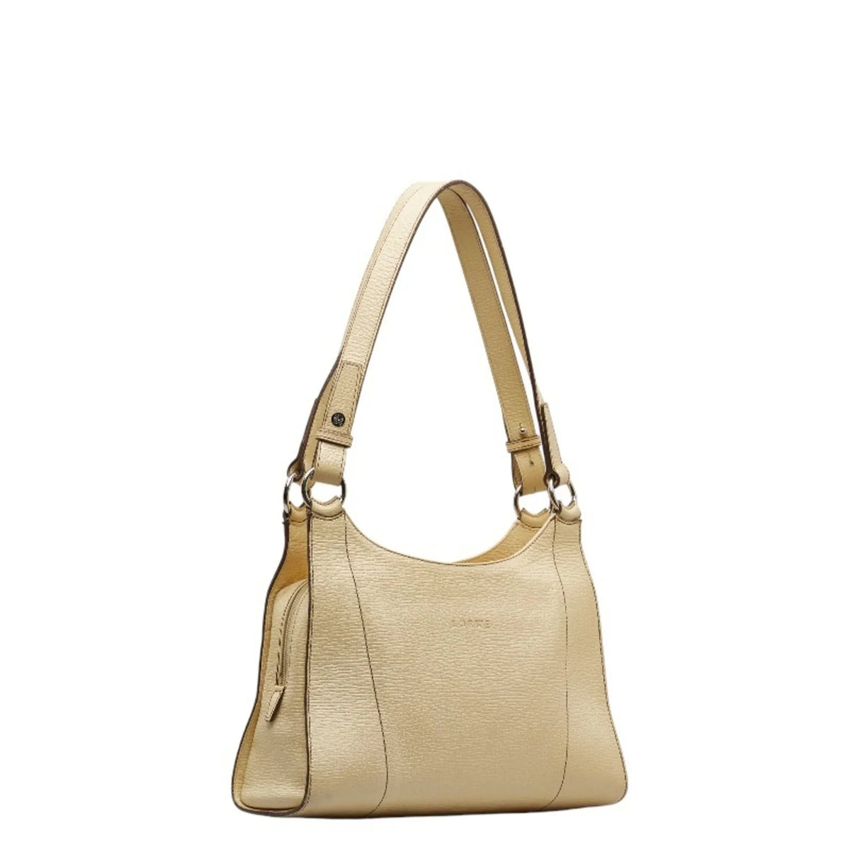 LOEWE Cream Ladies White Leather (Fair) Handbag Yellow Pre-Owned