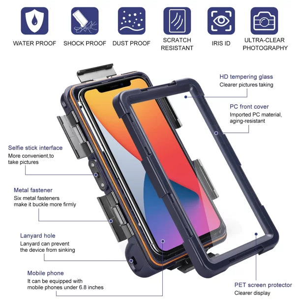 Housing Swimming Case UrbanX Phones all Lanyard Video P90 Snorkeling Up Protective Underwater 6.9 [15m/50ft] for Surfing Panasonic And Professional Inch LCD to with Diving Photo Waterproof