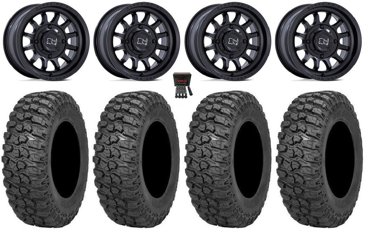 Rapid 2.0 Saw 32" Kawasaki Tires Rhino Mule Bk 15" FXT Pro Black Trail Wheels