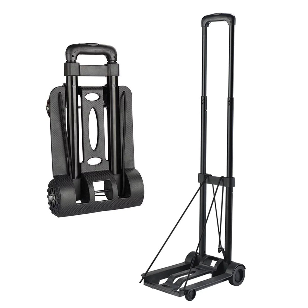 Black Big Cart siisll Travel Use. Luggage Hand Collapsible Folding Utility Moving Cart Cart Capacity for for Wheels Office with Platform Duty Heavy for and Truck Lightweight Luggage Home, Folding Cart