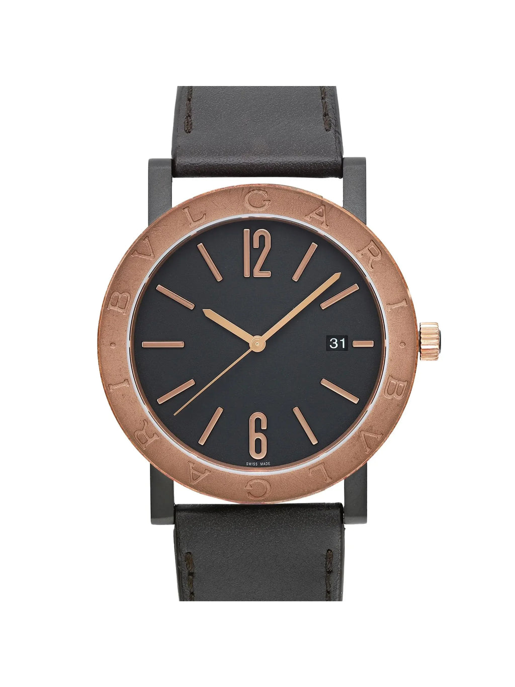 Steel Solotempo Men New Automatic Bvlgari Watch 41mm Black Bronze 102931 Dial