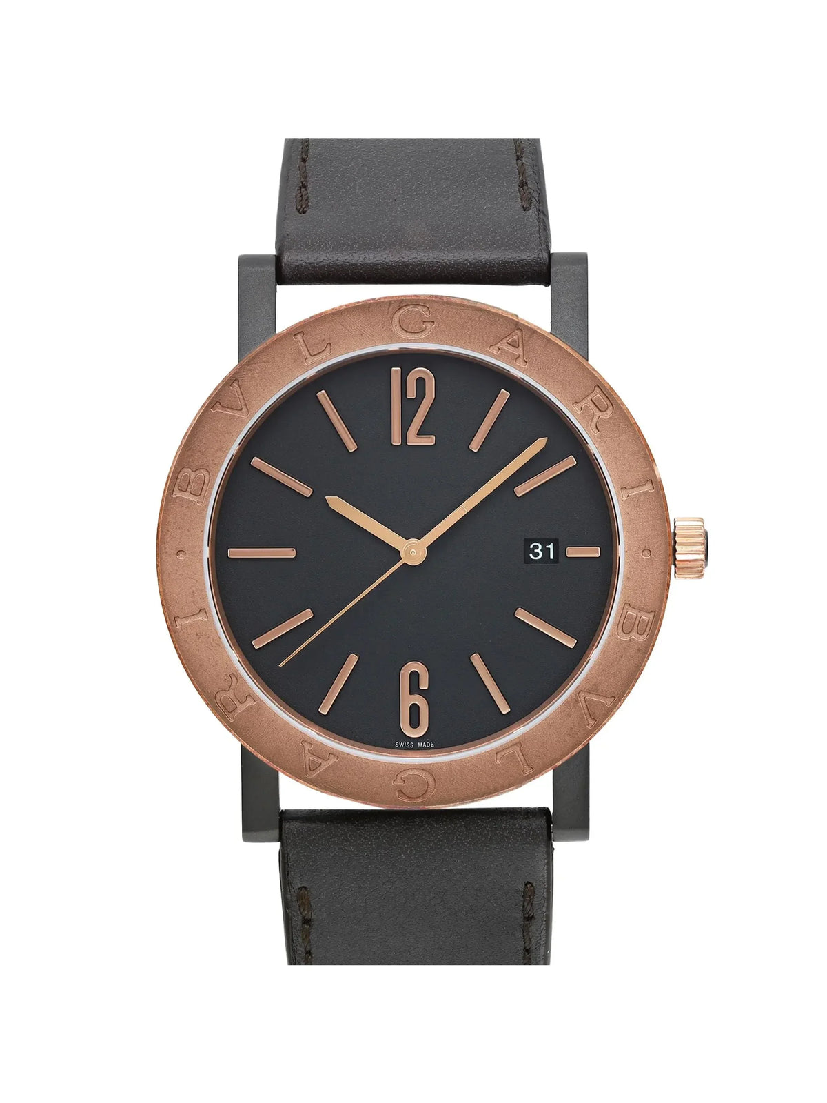 Steel Solotempo Men New Automatic Bvlgari Watch 41mm Black Bronze 102931 Dial